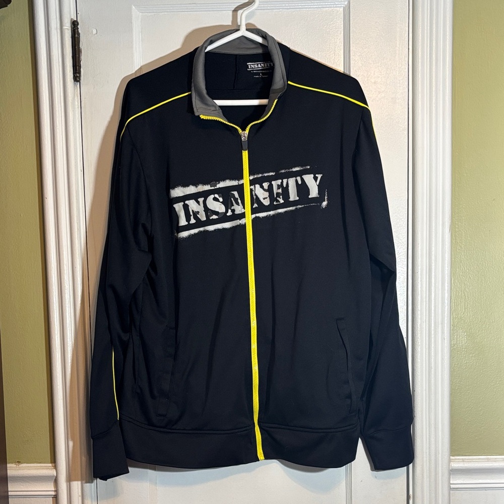 Beachbody Black Jacket with Yellow Trim